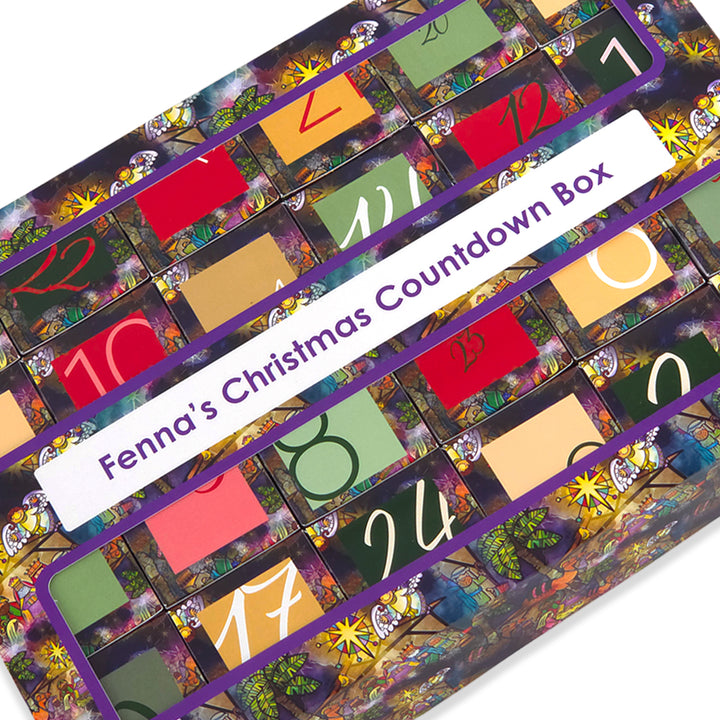 Personalised Advent Calendar Kit | 24 Cubes &amp; Outer Box | Kids Nativity