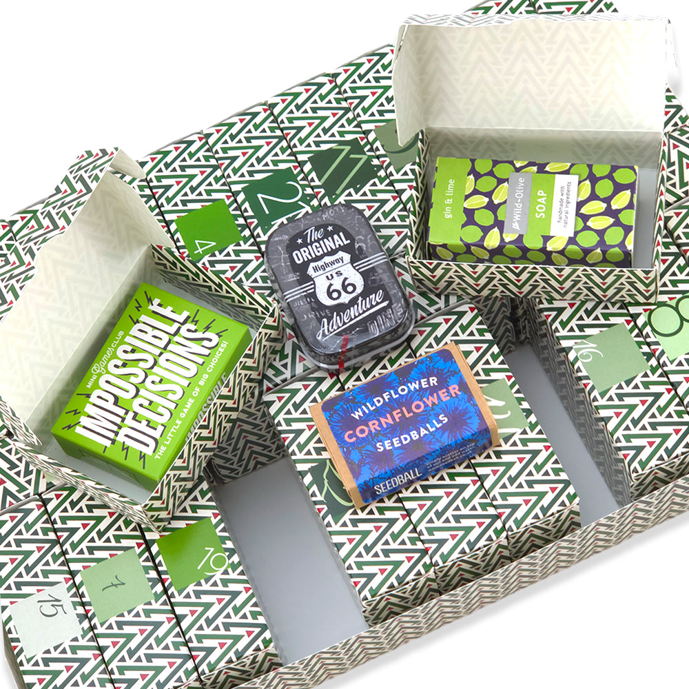 Advent Calendar Making Kit | 25 Soap Boxes &amp; Outer Box | Christmas Tree Wave