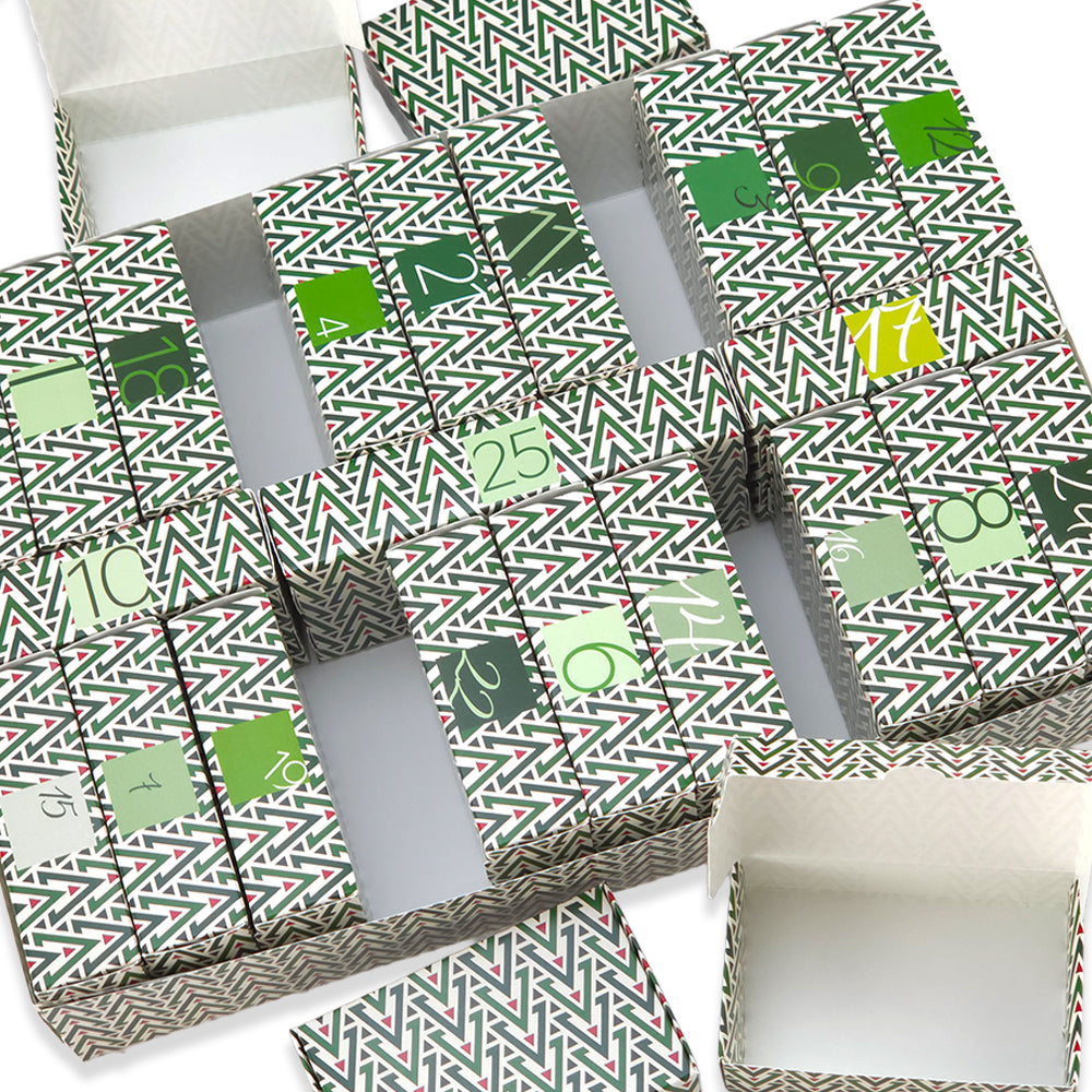 Personalised Advent Calendar Kit | 25 Soap Boxes &amp; Outer Box | Christmas Tree Wave