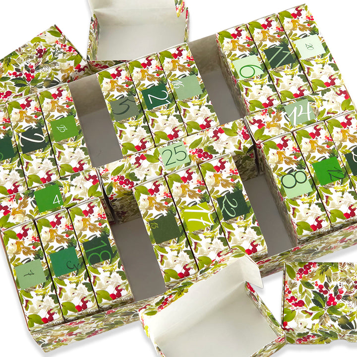 Personalised Advent Calendar Kit | 25 Soap Boxes &amp; Outer Box | Watercolour Berries