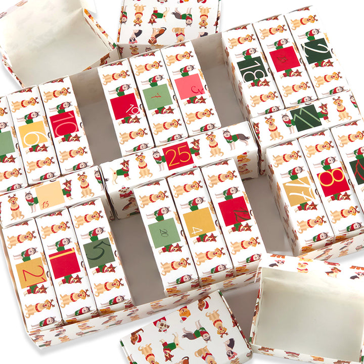 Personalised Advent Calendar Kit | 25 Soap Boxes &amp; Outer Box | Christmas Dogs