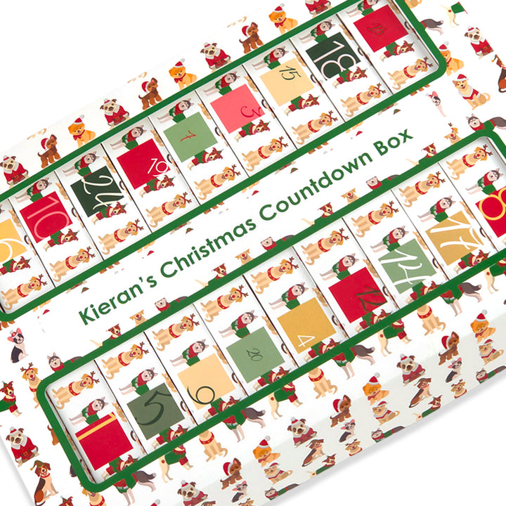 Personalised Advent Calendar Kit | 25 Soap Boxes &amp; Outer Box | Christmas Dogs