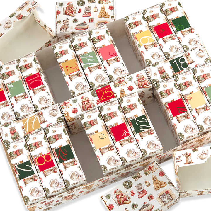 Personalised Advent Calendar Kit | 25 Soap Boxes &amp; Outer Box | Cute Christmas Cats