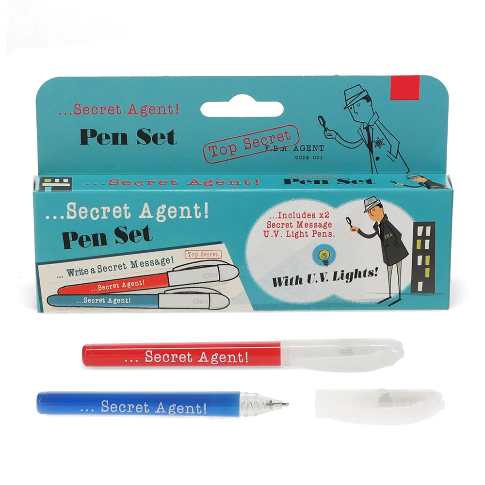 Secret Agent Invisible Ink | Kids Fun UV Light Pen Set | Little Gift