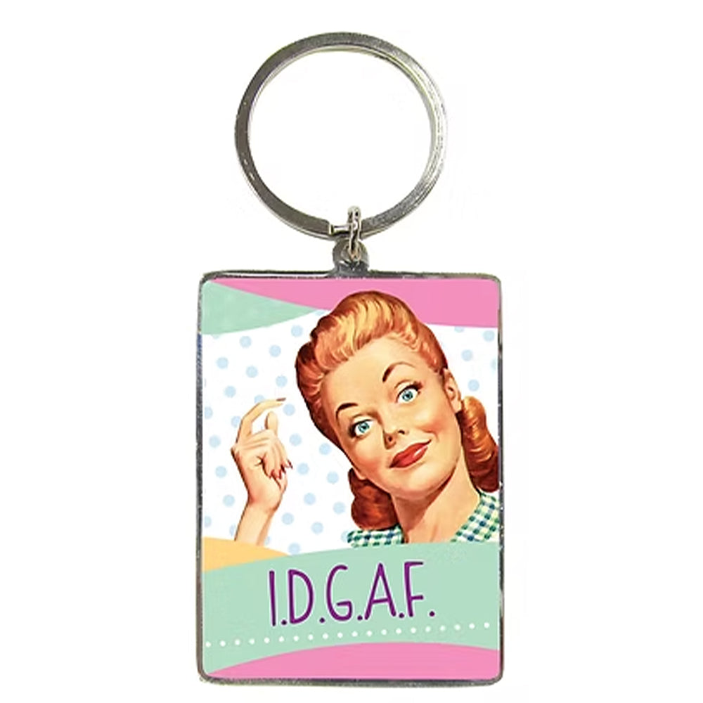I.D.G.A.F. | Ladies Retro Keyring | Cracker Filler