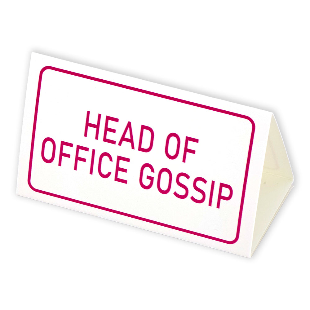 Head of Office Gossip | Mini Desk Sign | Office Banter | Cracker Filler