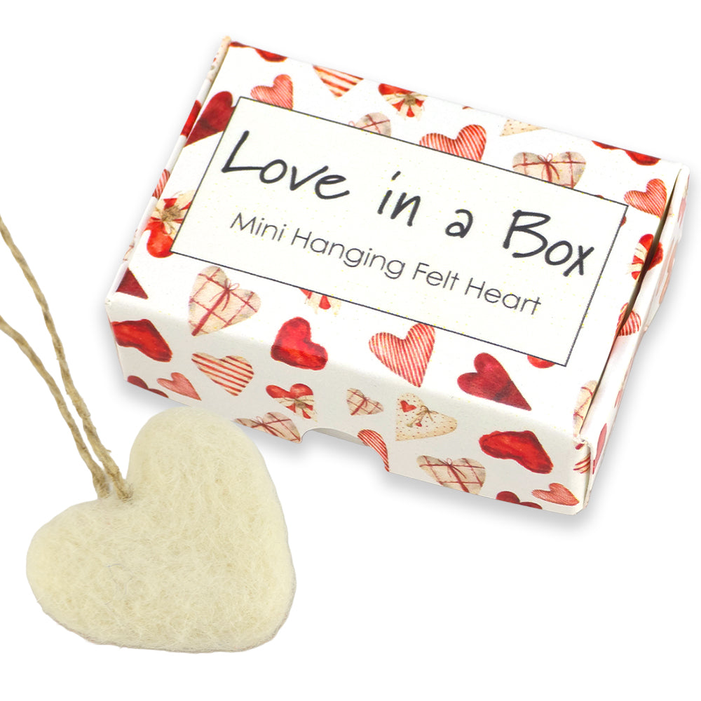 Love in a Box | Little White Hanging Heart | Cracker Filler | Little Gift