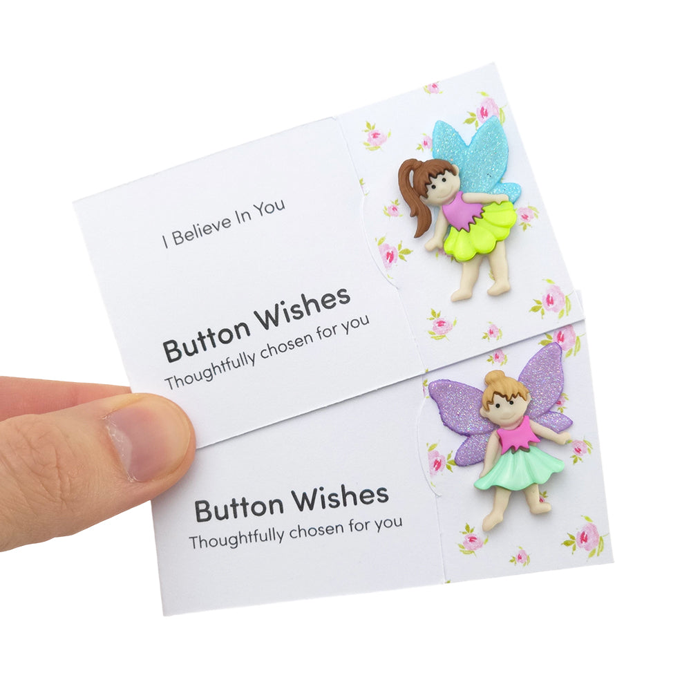 I Believe In You | Fairy | Button Wishes Sew On Token | Mini Cracker Filler Gift