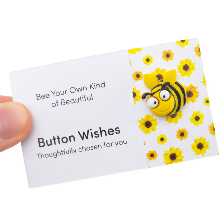 Bee Your Own Kind of Beautiful | Button Wishes Sew On Token | Cracker Filler