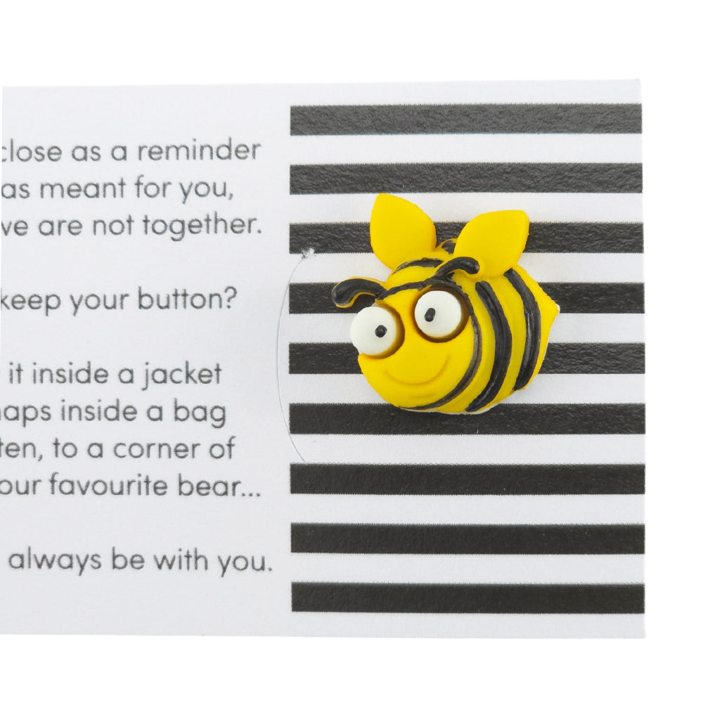 Always Bee Crazy | Button Wishes Sew On Token | Mini Gift | Cracker Filler