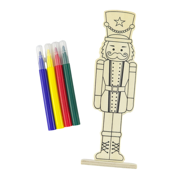 Nutcracker | Kids Colour Your Own Wooden Stand Up Christmas Decoration | Single