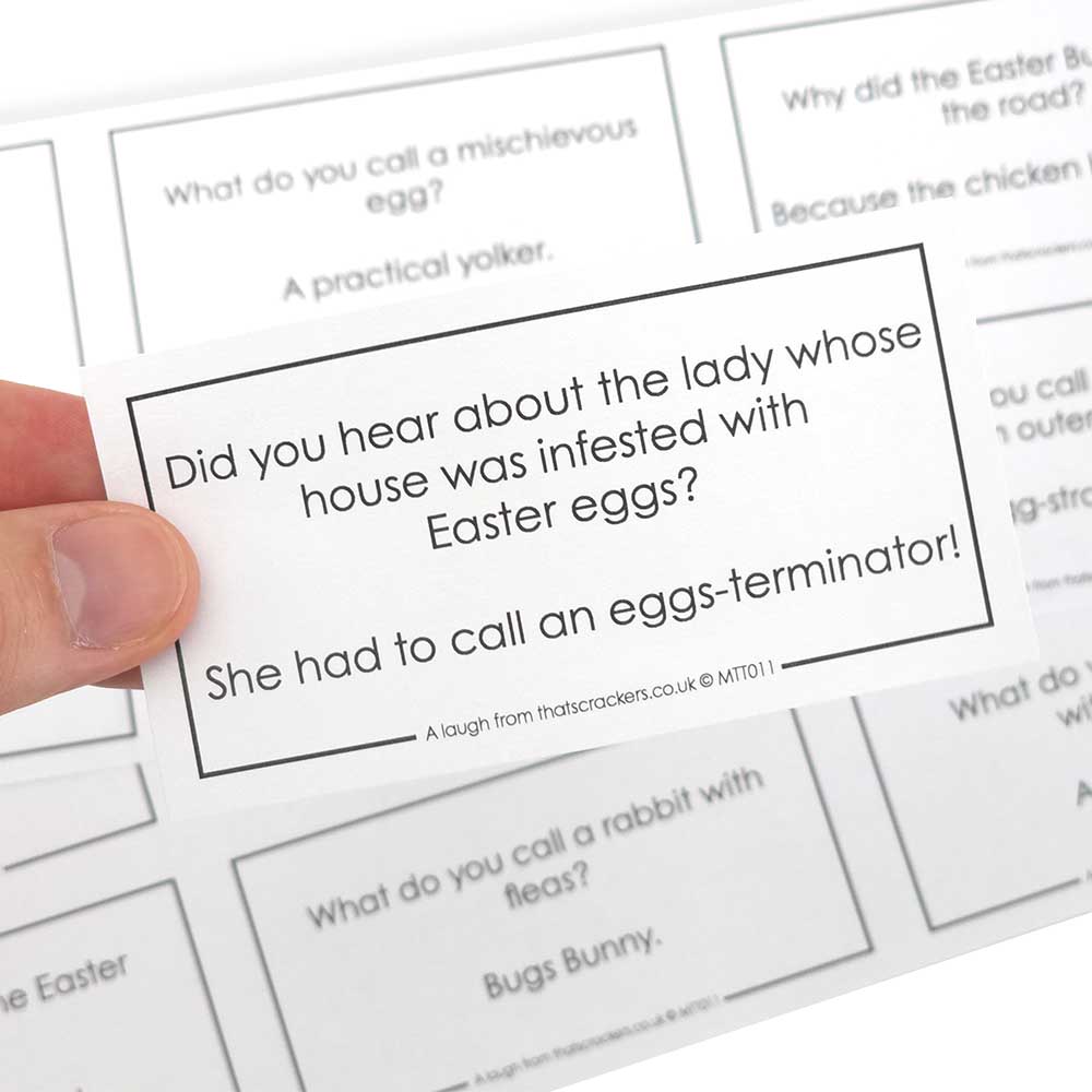 Easter Cracker Jokes | Set of 12 | For Cracker Making