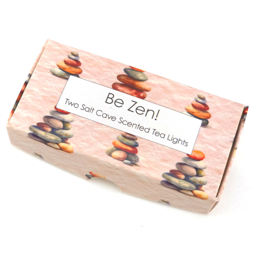 Salt Cave Tealight Candles | Stacking Zen Pebbles | Mini Gift | Cracker Filler