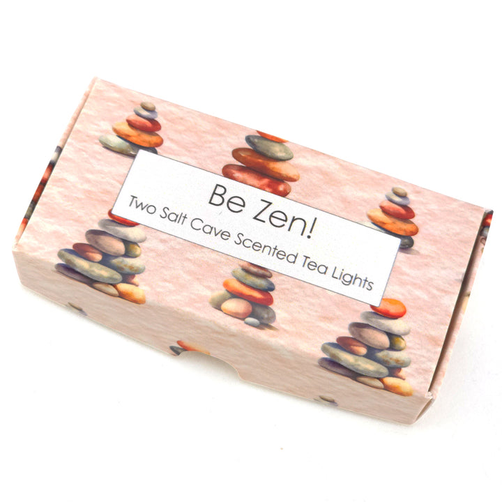 Salt Cave Tealight Candles | Stacking Zen Pebbles | Mini Gift | Cracker Filler