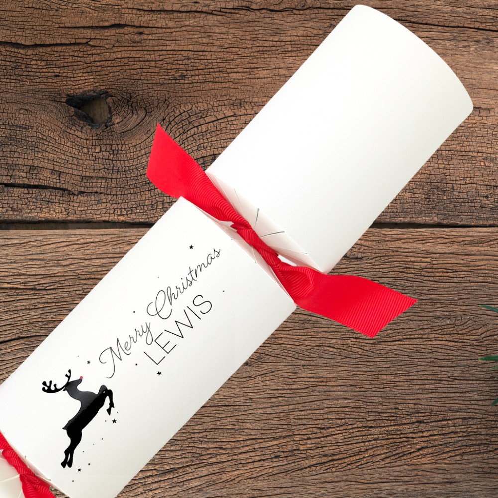 Personalised Rudolph Silhouette Crackers Kit | Add Your Own Names | Minimum 4