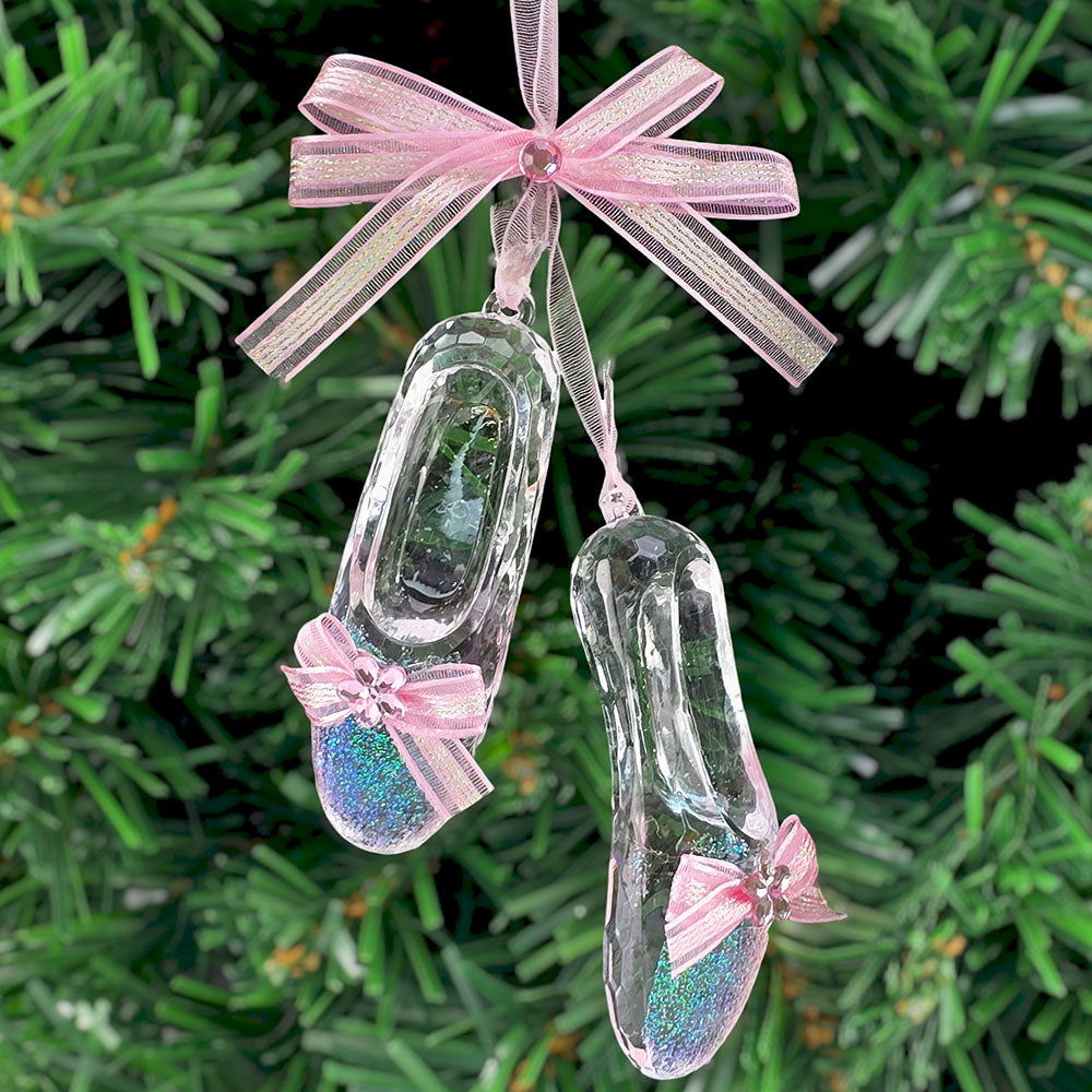 Pink & Clear Ballet Shoes | Christmas Tree Decoration | Gisela Graham