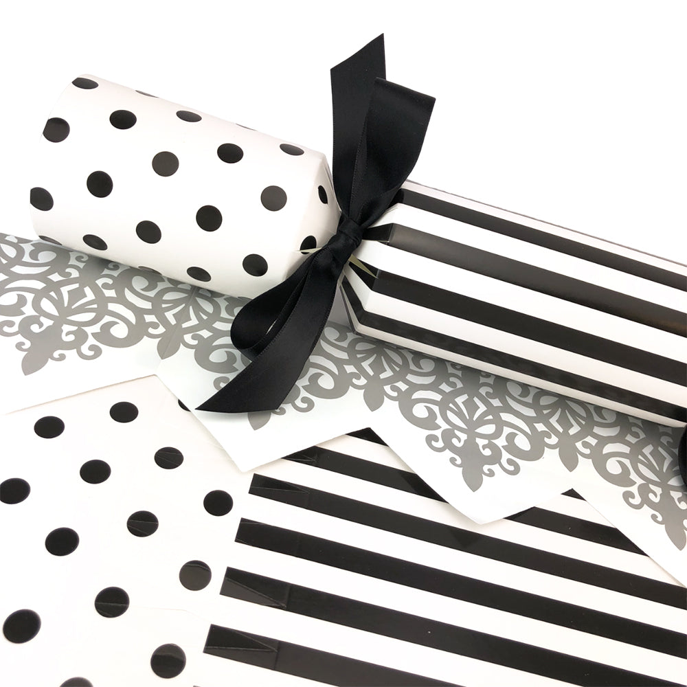 Monochrome Spots &amp; Stripes | Cracker Making Craft Kit | Make &amp; Fill Your Own