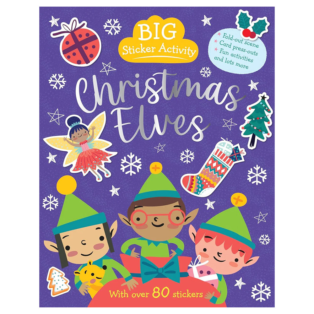 Christmas Elves | Big Sticker Colouring & Activity Book for Kids | 80+ Stickers