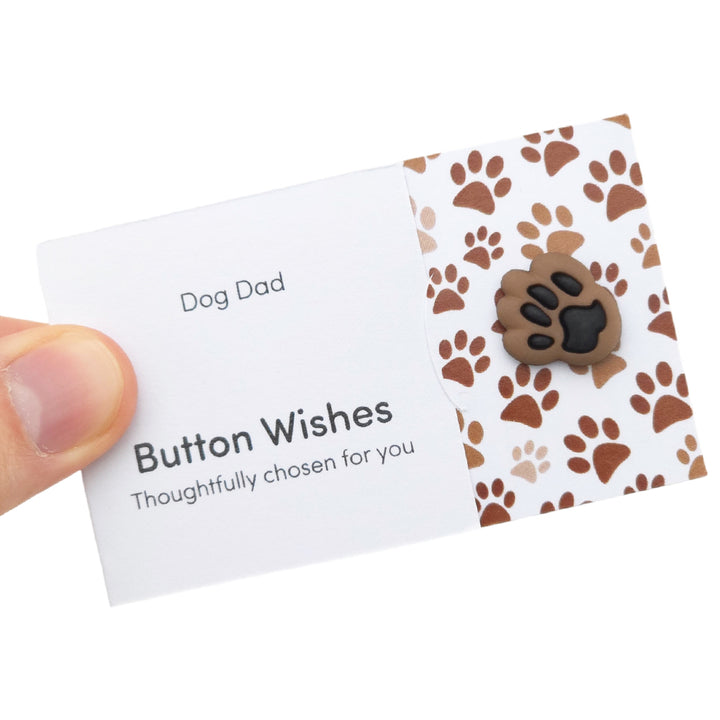 Dog Dad | Button Wishes Sew On Token | Mini Gift | Cracker Filler