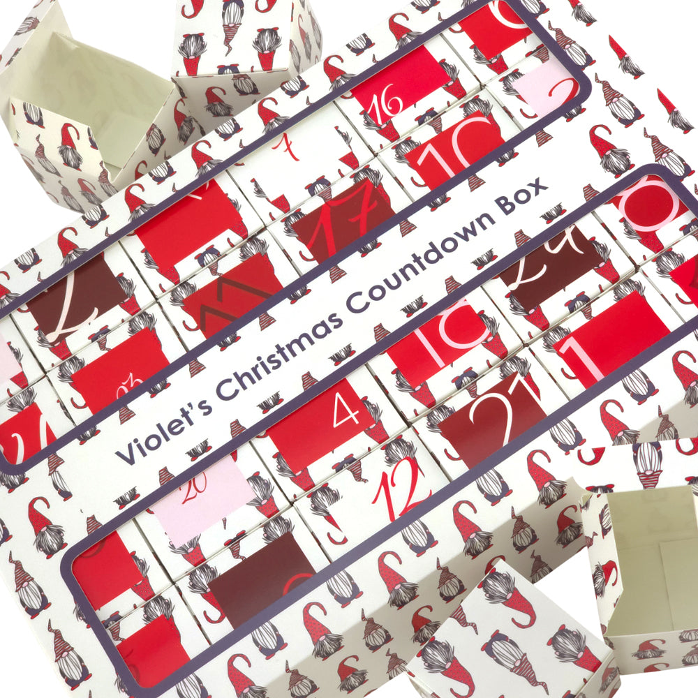 Personalised Advent Calendar Kit | 24 Cubes & Outer Box | Nordic Gonk