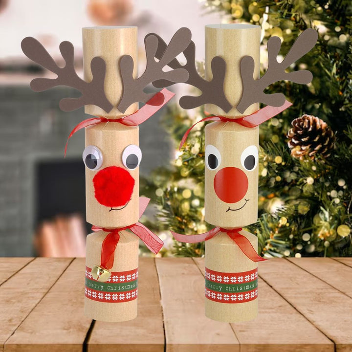 Build Your Own | 6 Standy Uppy Rudolph Christmas Crackers | Craft Kit