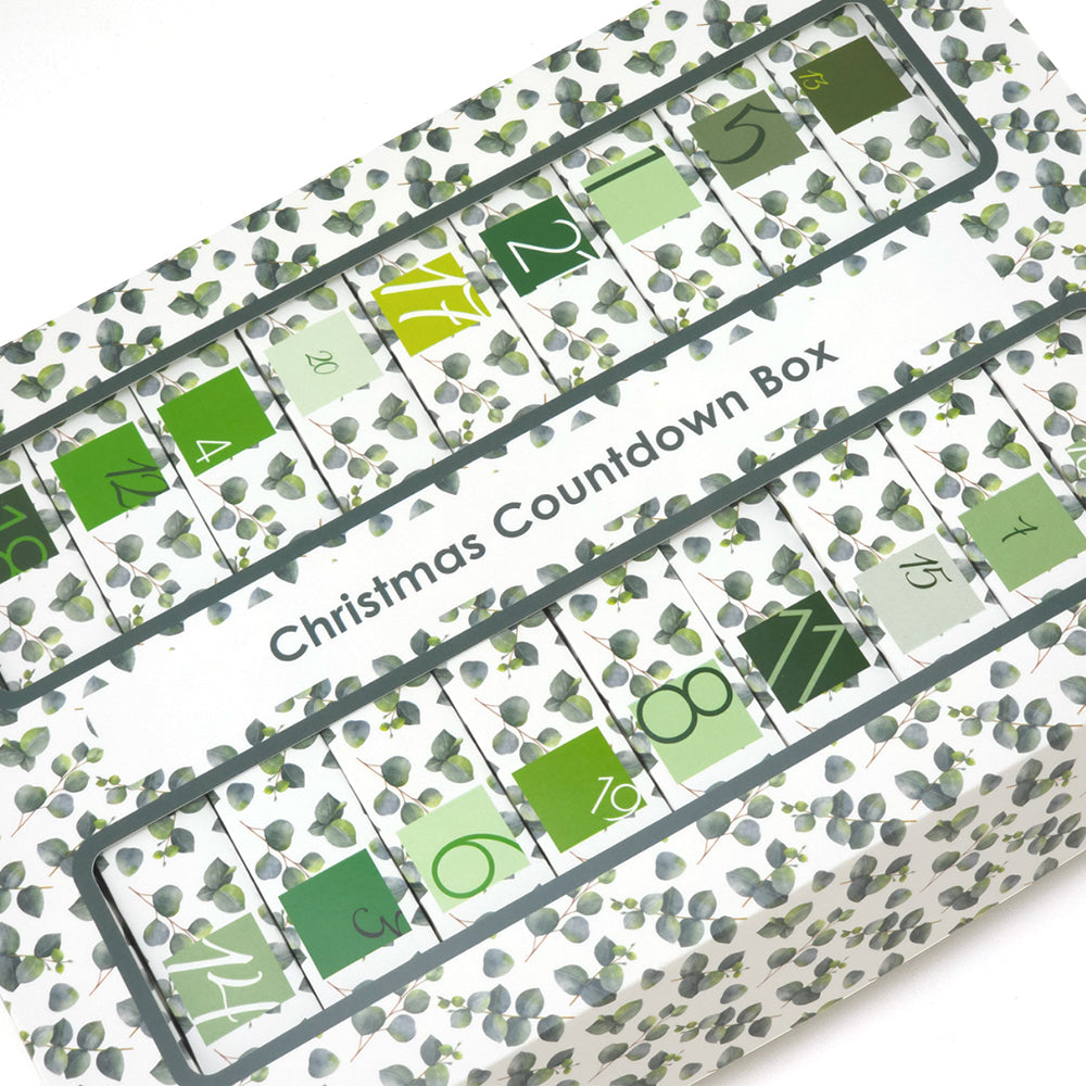 Advent Calendar Making Kit | 25 Soap Boxes & Outer Box | Watercolour Eucalyptus