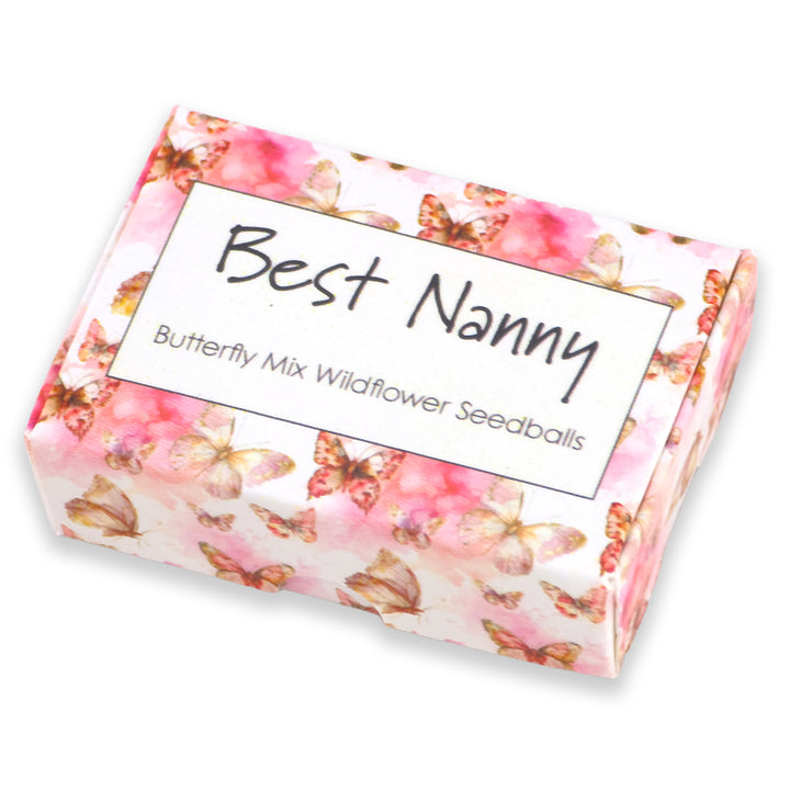 Best Nanny | 6 Seedball Matchbox | Butterfly Mix | Cracker Filler | Little Gift