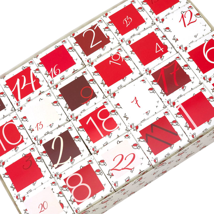 Personalised Advent Calendar Kit | 24 Cubes & Outer Box | Chirpy Robin