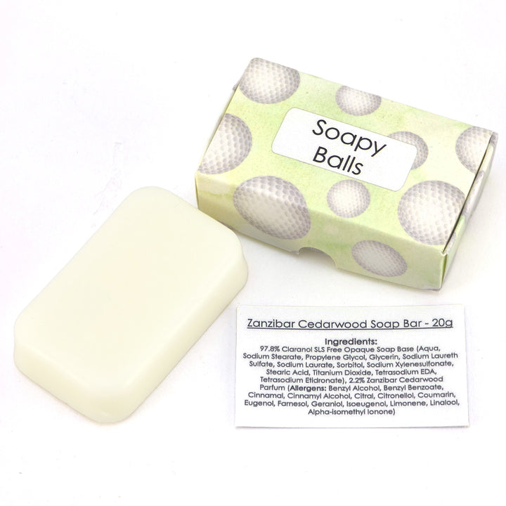 Soapy Balls | Cedarwood | 20g Travel Soap Bar | Little Golf Gift | Cracker Filler