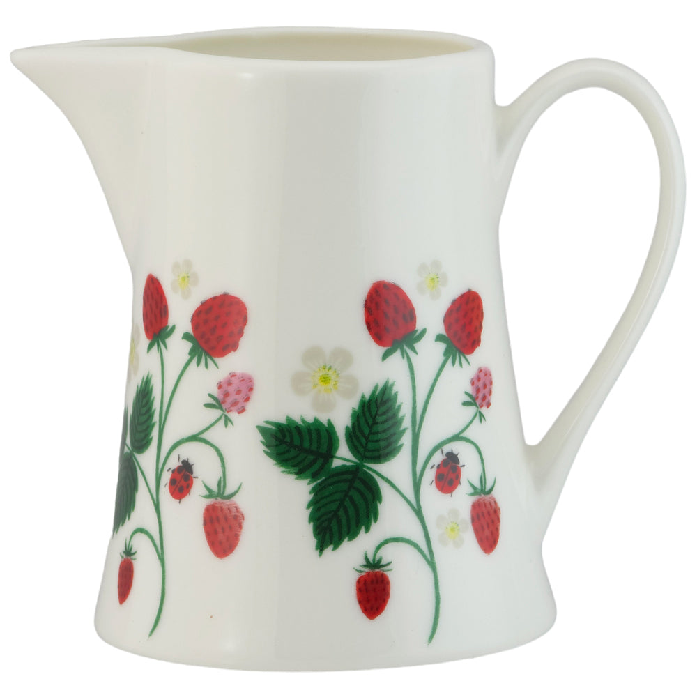 Strawberries & Ladybirds | 9cm Bone China Mini Jug | Boxed Gift | Gisela Graham