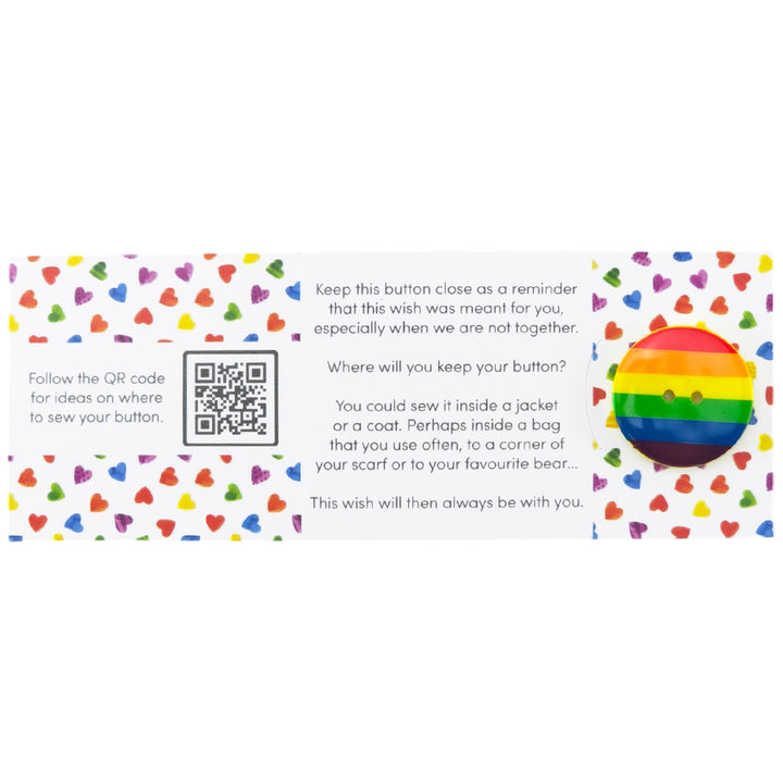 Be Proud | Rainbow | Button Wishes Sew On Token | Mini Gift | Cracker Filler