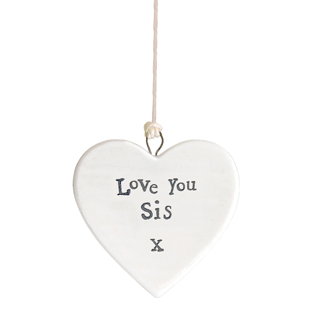 Love You Sis Heart | Little Porcelain Ornament | Cracker Filler | Sister Gift