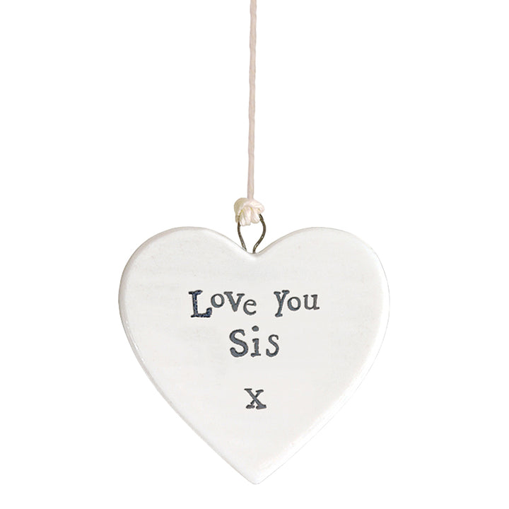 Love You Sis Heart | Little Porcelain Ornament | Cracker Filler | Sister Gift