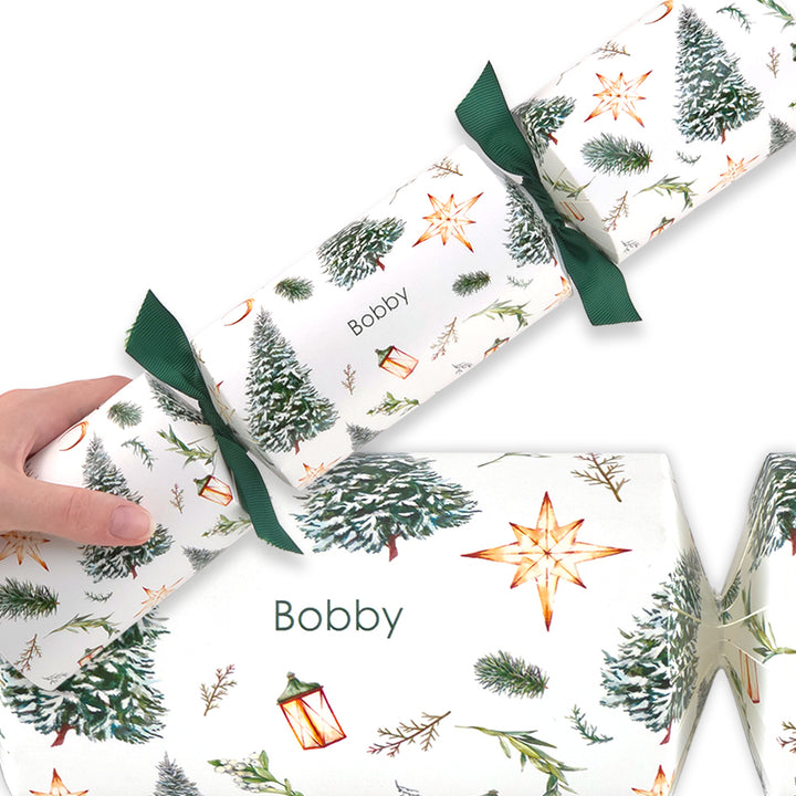 Personalised Cracker Making Kit | Christmas Watercolour | Makes 4 or 6 Crackers