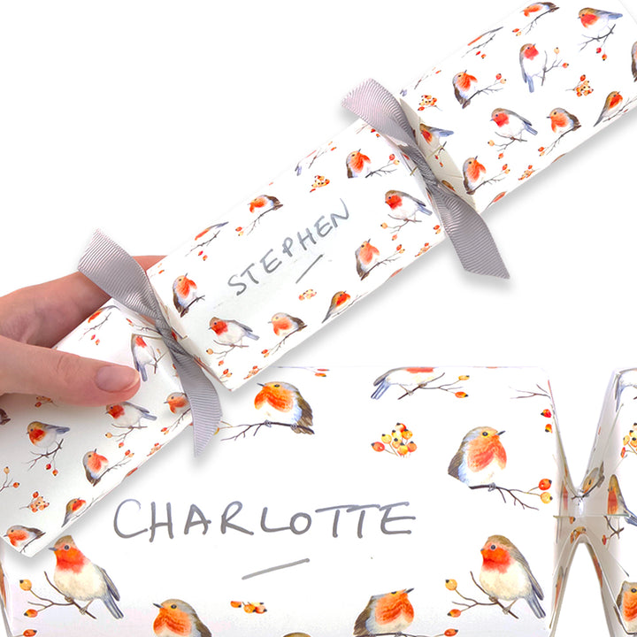 Personalise Your Own Christmas Crackers Craft Kit | Watercolour Robin | Minimum 4