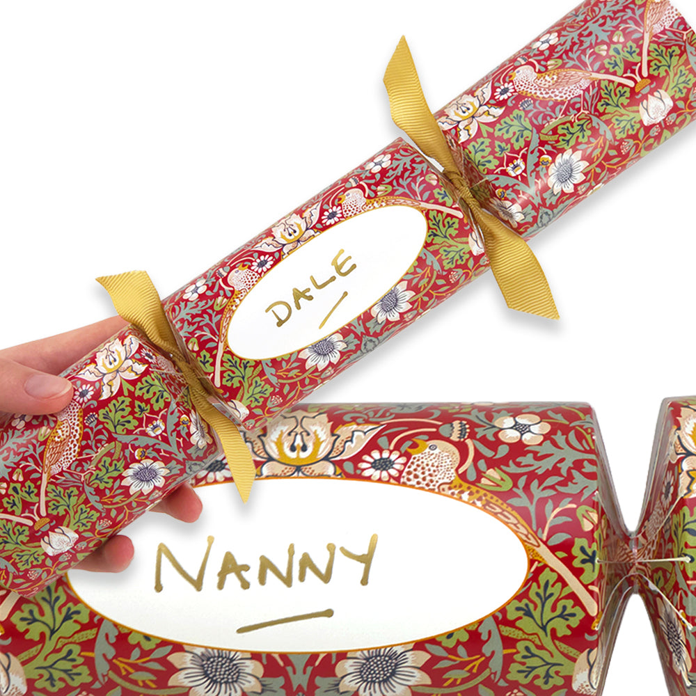 Personalise Your Own Crackers Craft Kit | Red Strawberry Thief | Minimum 4