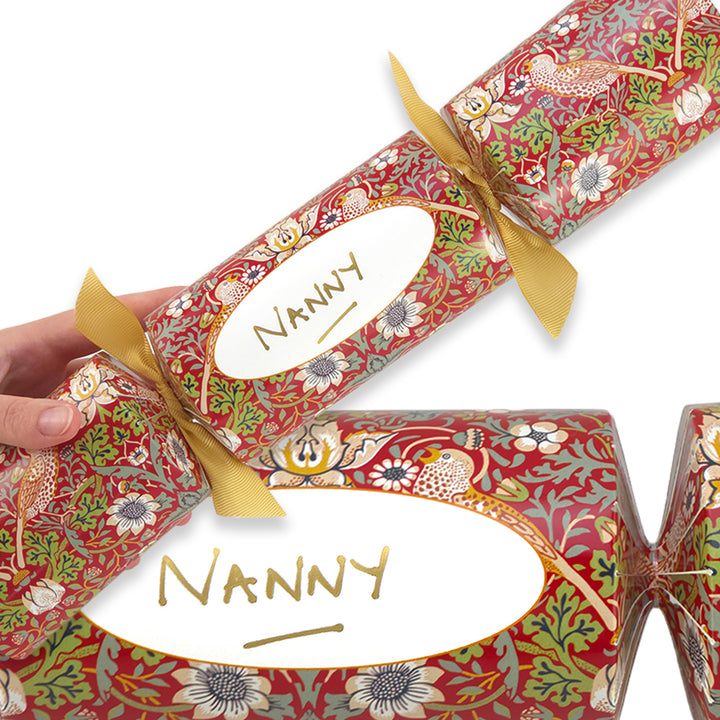 Personalise Your Own Crackers Craft Kit | Red Strawberry Thief | Minimum 4
