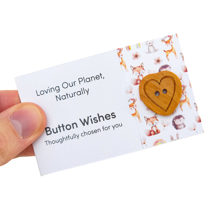 Loving Our Planet, Naturally | Button Wishes Sew On Token | Cracker Filler