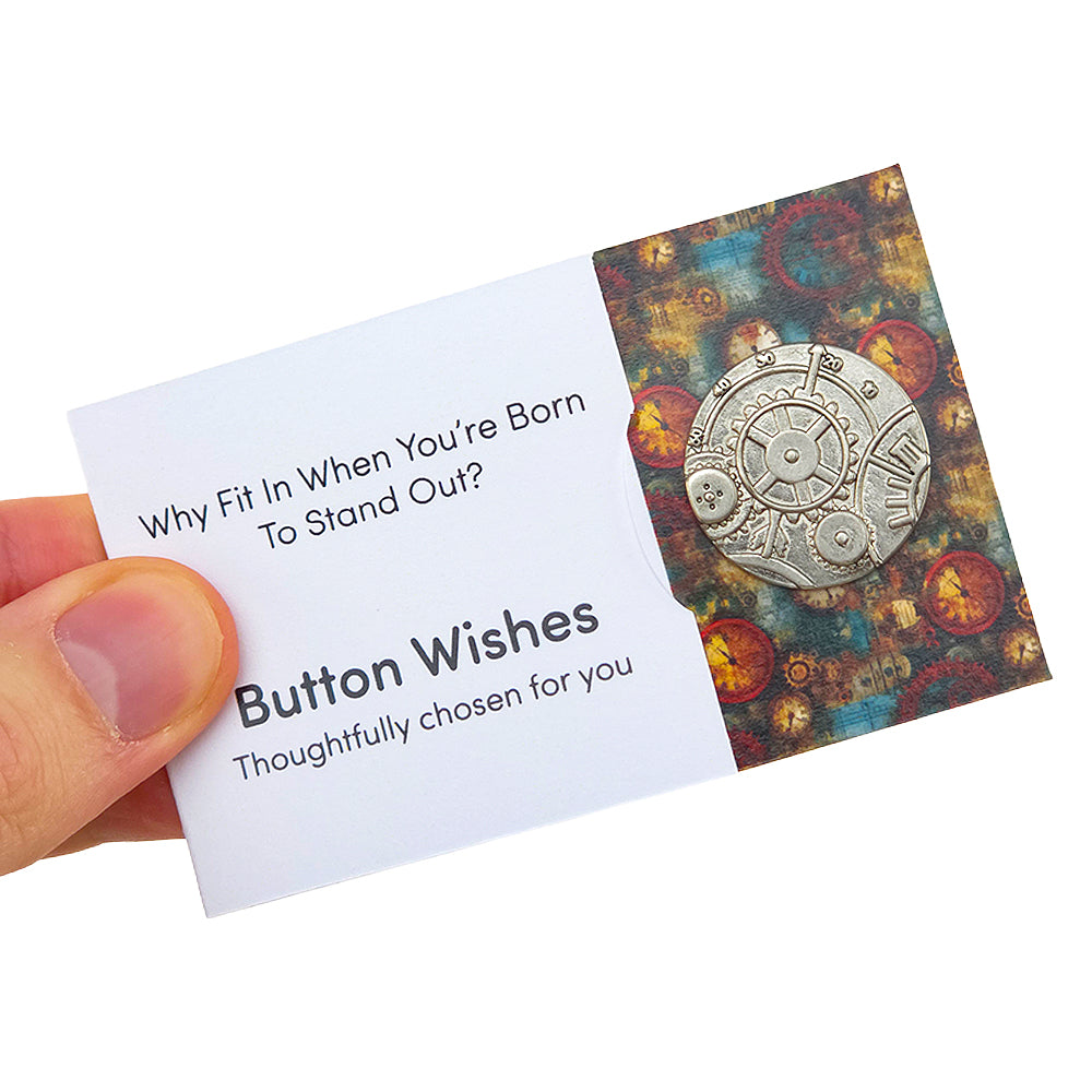 Why Fit In - Born to Stand Out | Button Wishes Sew On Token | Cracker Filler