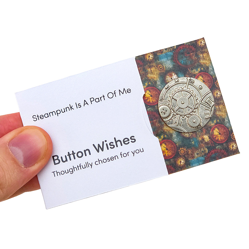 Steampunk is Part of Me | Button Wishes Sew On Token | Cracker Filler