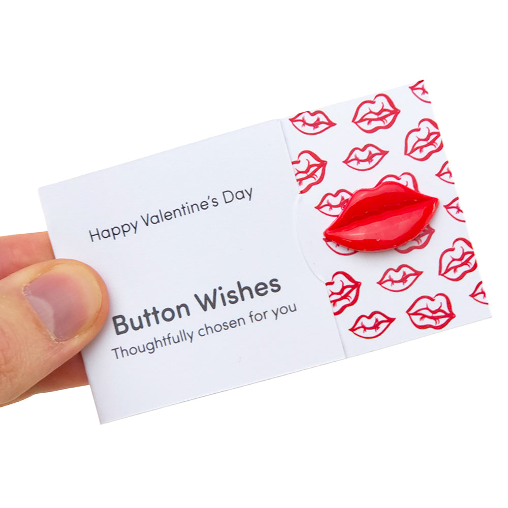 Happy Valentine's Day | Button Wishes Sew On Token | Little Gift | Cracker Filler