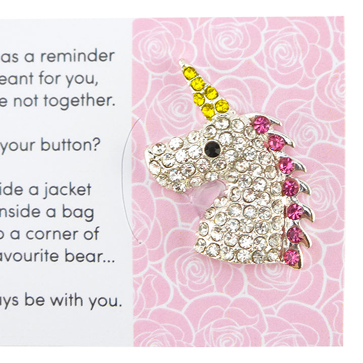 Be a Unicorn and Sparkle | Diamante | Button Wishes Sew On Token | Little Gift