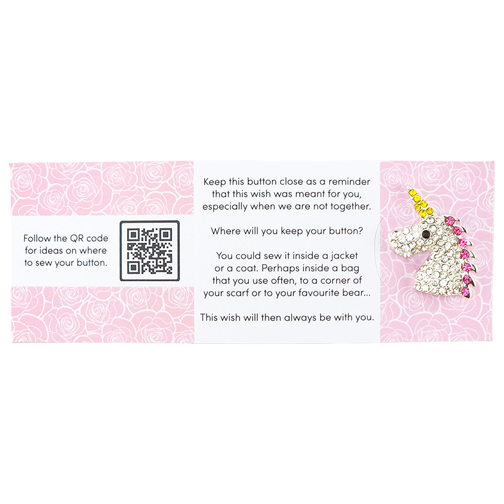Be a Unicorn and Sparkle | Diamante | Button Wishes Sew On Token | Little Gift