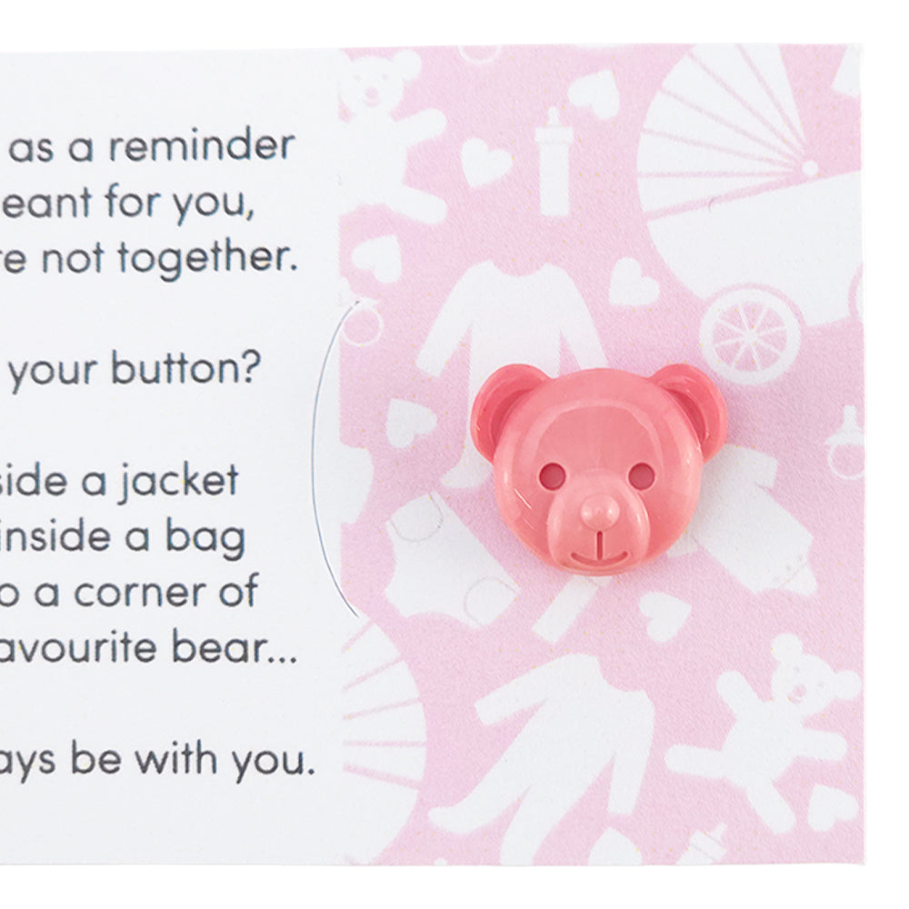 Mum to Be | Pink Bears | Button Wishes Sew On Token | Little Gift | Cracker Filler