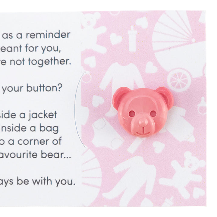 Mum to Be | Pink Bears | Button Wishes Sew On Token | Little Gift | Cracker Filler