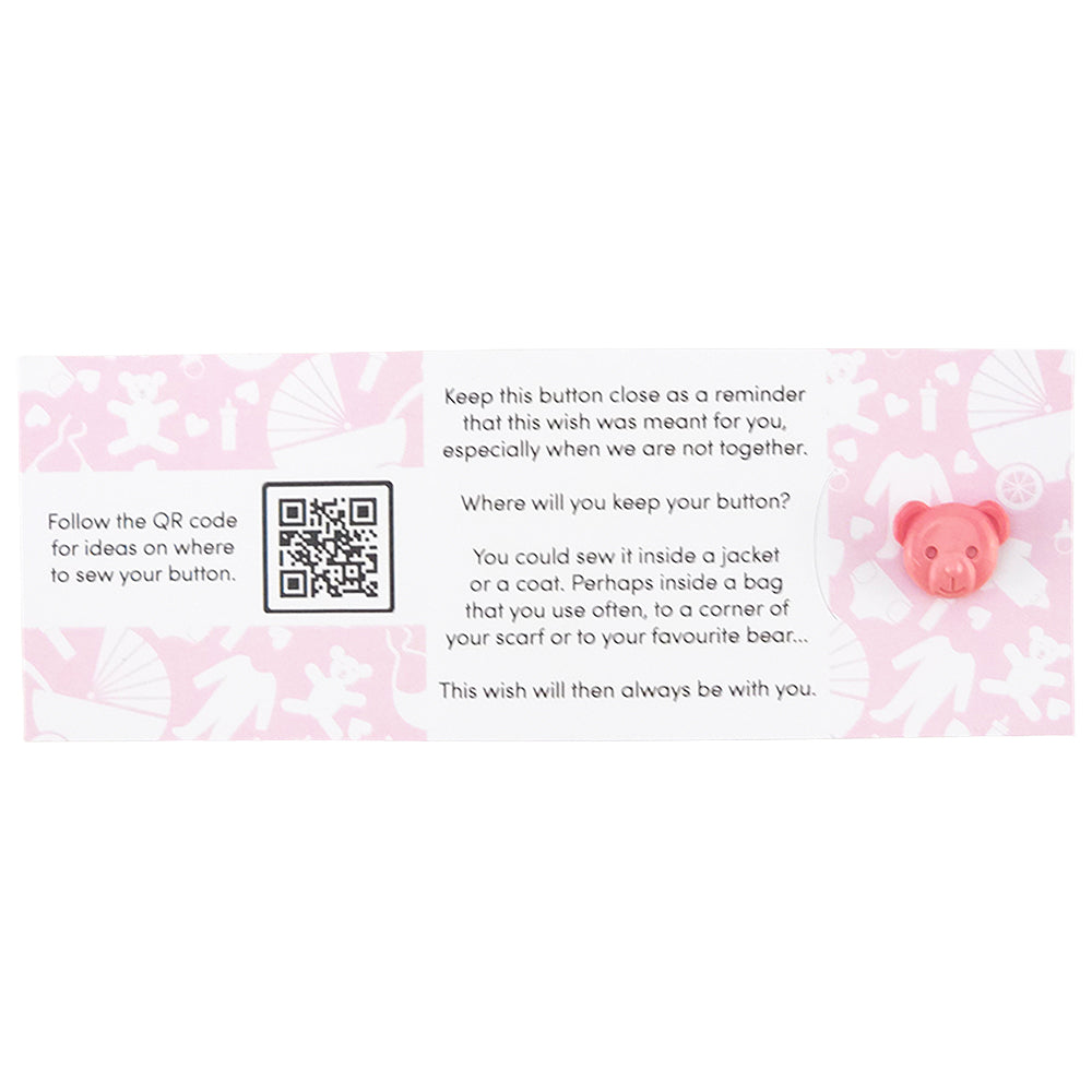 Mum to Be | Pink Bears | Button Wishes Sew On Token | Little Gift | Cracker Filler