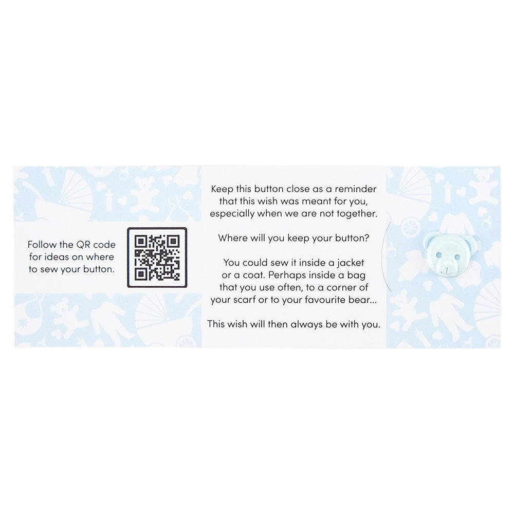 Mum to Be | Blue Bears | Button Wishes Sew On Token | Little Gift | Cracker Filler