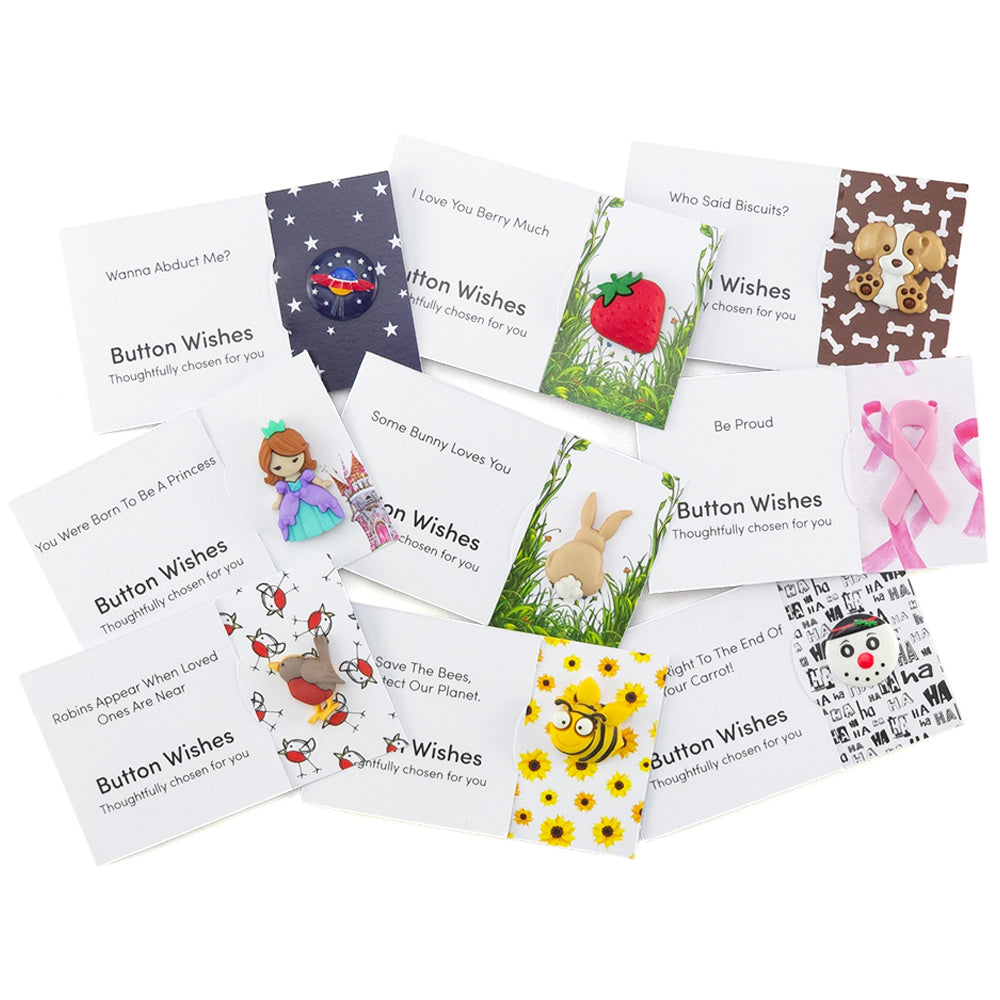 Zero Fox Given | Button Wishes Sew On Token | Little Gift | Cracker Filler