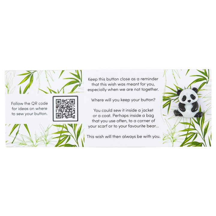 A Lucky Panda To Keep You Safe | Button Wishes Sew On Token | Cracker Filler