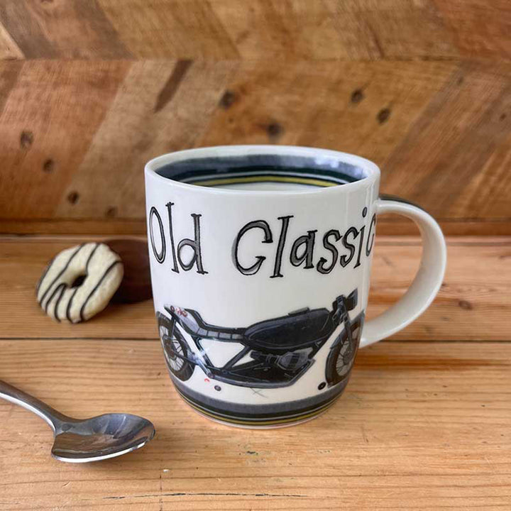 Old Classic | Vintage Motor Bike Themed Mug | Bone China Gift